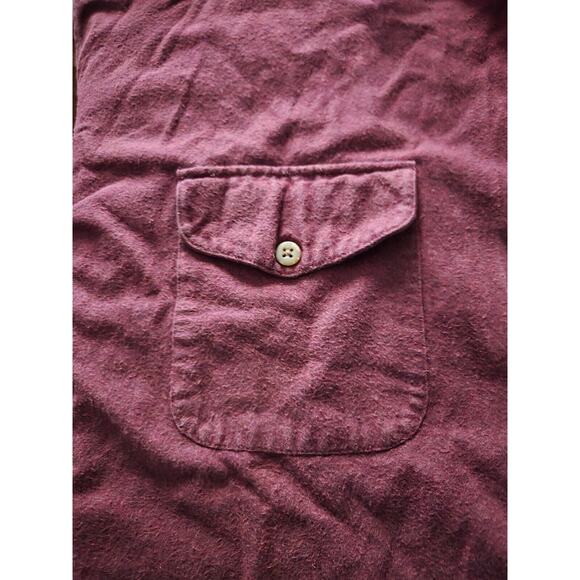 St Johns Bay Men's Burgundy Long Sleeve Pocket Button Up Shirt - Size 3XL - Picture 3 of 8